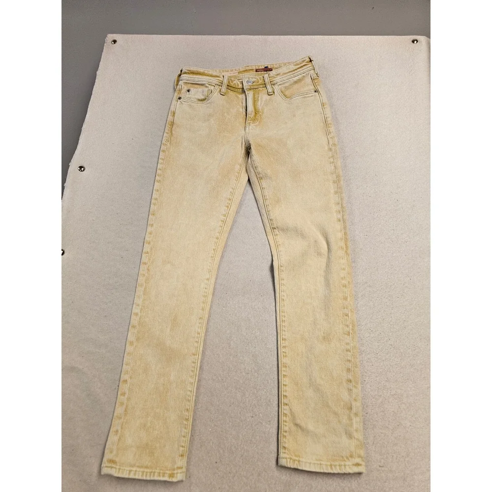 Pilcro and the Letterpress Slim Boyfriend Jeans Yellow Acid Wash Size 26 Anthro